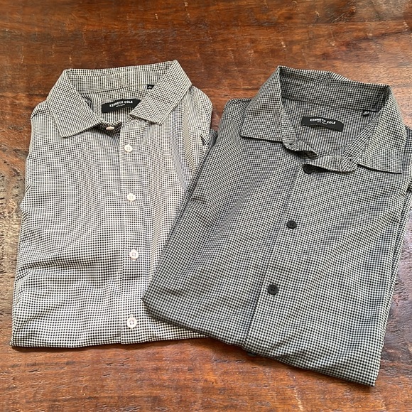 LOT OF 2 · KENNETH COLE New York Short Sleeve Button Down Camp Shirt M - Picture 1 of 11
